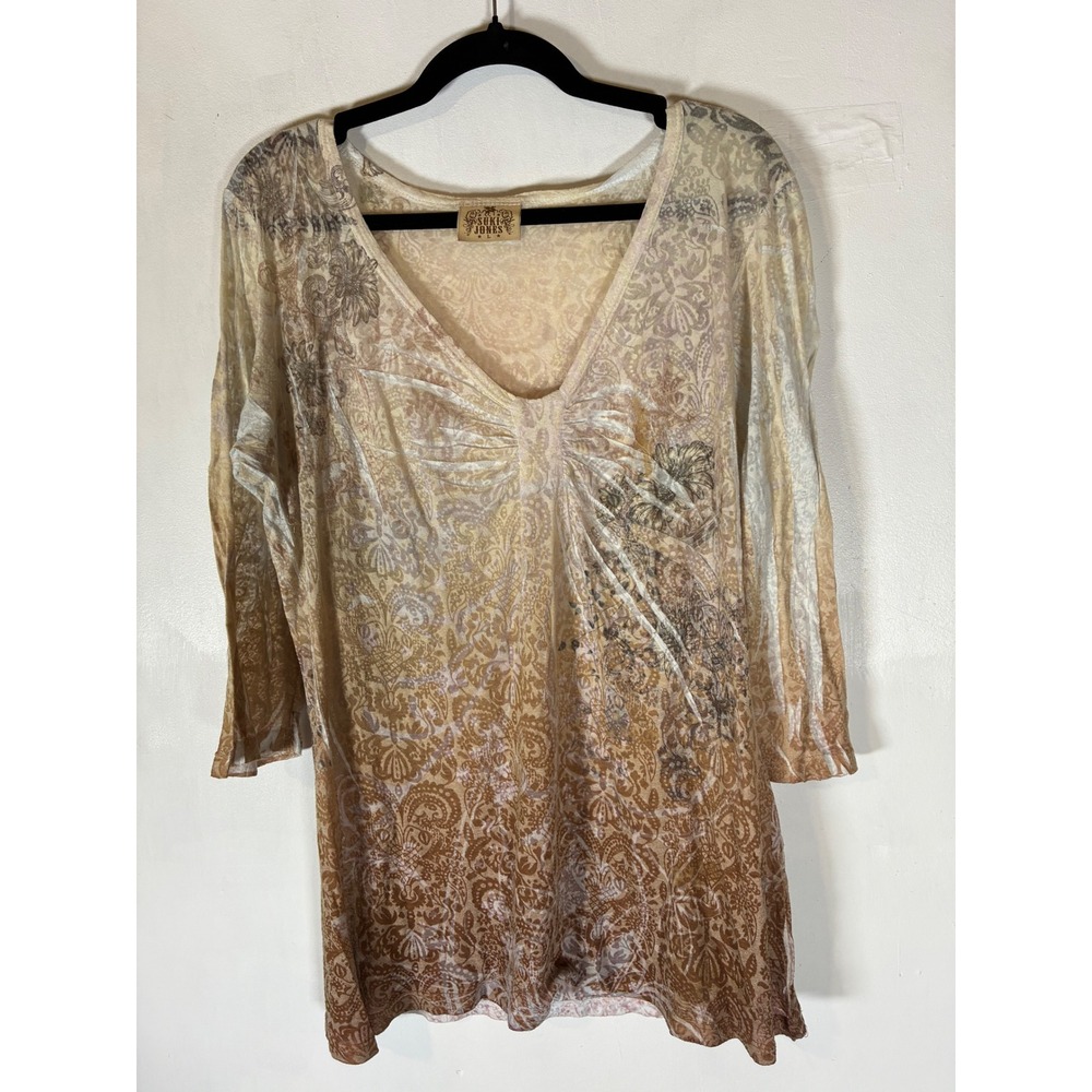 Suki Jones Y2K Fairycore Grunge Babydoll Tunic Top M Floral Paisley Vintage‎ 90s
